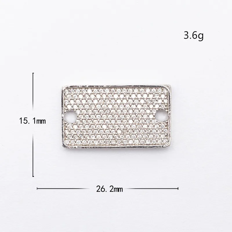Роскошные микро проложить CZ Циркон Кристалл бренд прямоугольной карты ювелирных