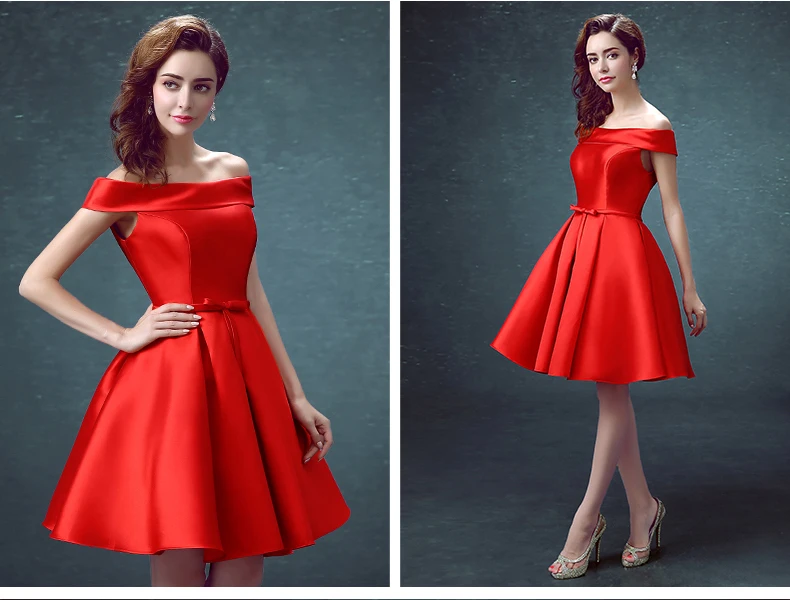 HJZY009# платье с вырезом лодочкой, на шнуровке, цвета Красного шампанского, для свадебной вечеринки, выпускного вечера, для девочек,,, платья подружек невесты, короткие,, для женщин