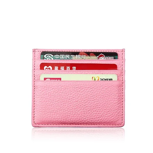 Pink Путешествия унисекс тонкий Visa кредитный держатель для карт кошелек для женщин из натуральной кожи чехол для кредитных карт для мужчин бизнес подарок Lomelobo MDN-KB031 - Цвет: Pink