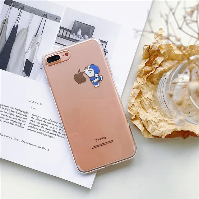Силиконовый мягкий ТПУ чехол Rlenda для телефона iphone 7 Plus 8 X/XS/XR/XS Max 6s 6 с мультяшным