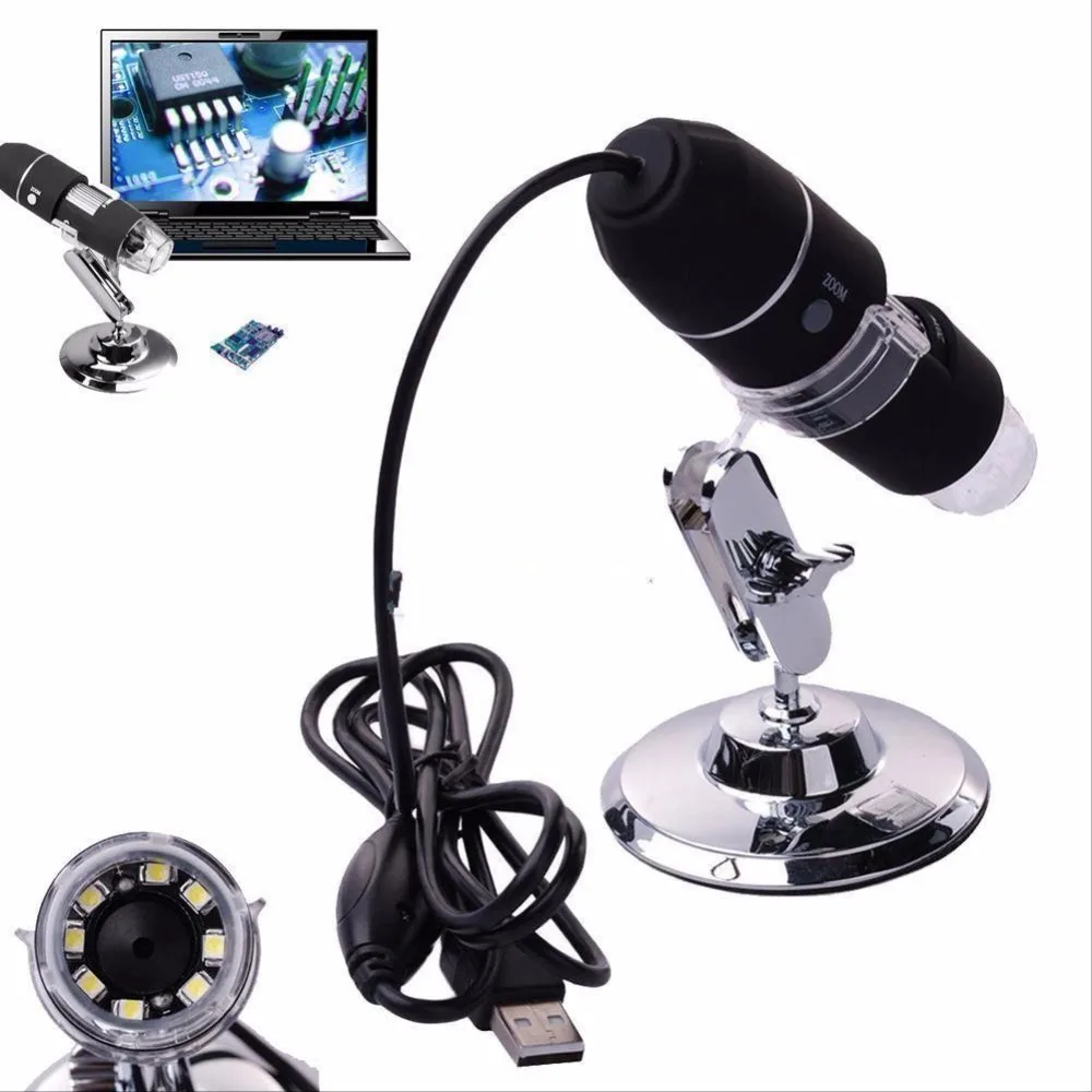 Цифровой микроскоп с USB 500x 800x 1000x 2 Мп 8 светодиодов | Электроника