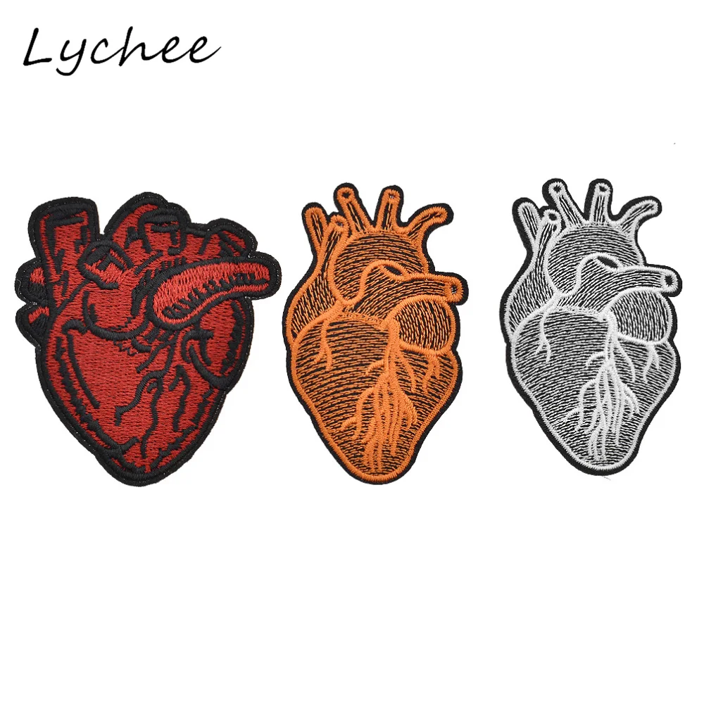 Lychee красочные вышитые человеческое сердце Любовь пришить Железный патч значок