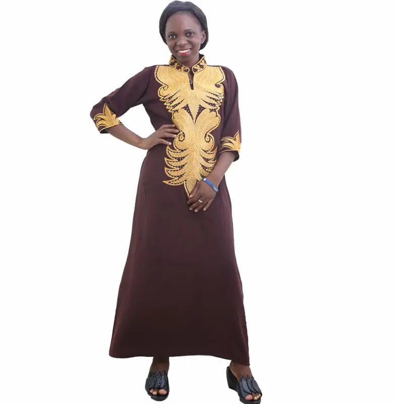 H & D Африканское Макси платье для женщин одежда vetement africaine femme 2018 Вышитое Платье из