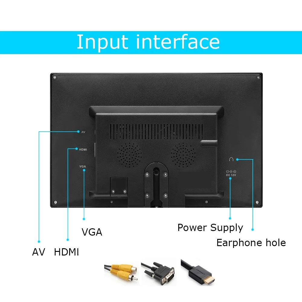 9 дюймов TFT lcd цветной видео монитор CCTV экран HDMI VGA BNC AV вход для ПК безопасности и