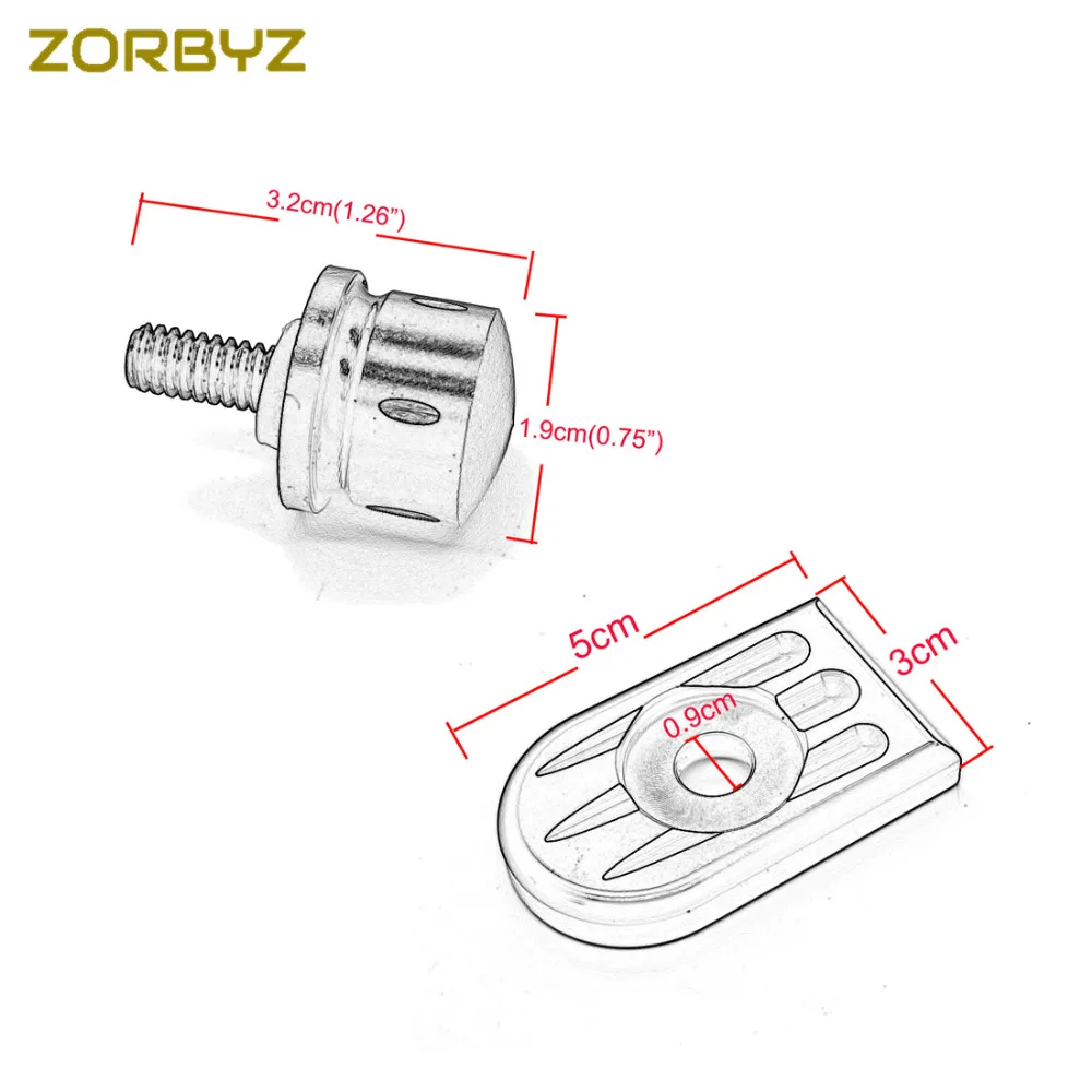 ZORBYZ мотоциклетная черная кромка алюминиевое сиденье болт вкладыш винтовое