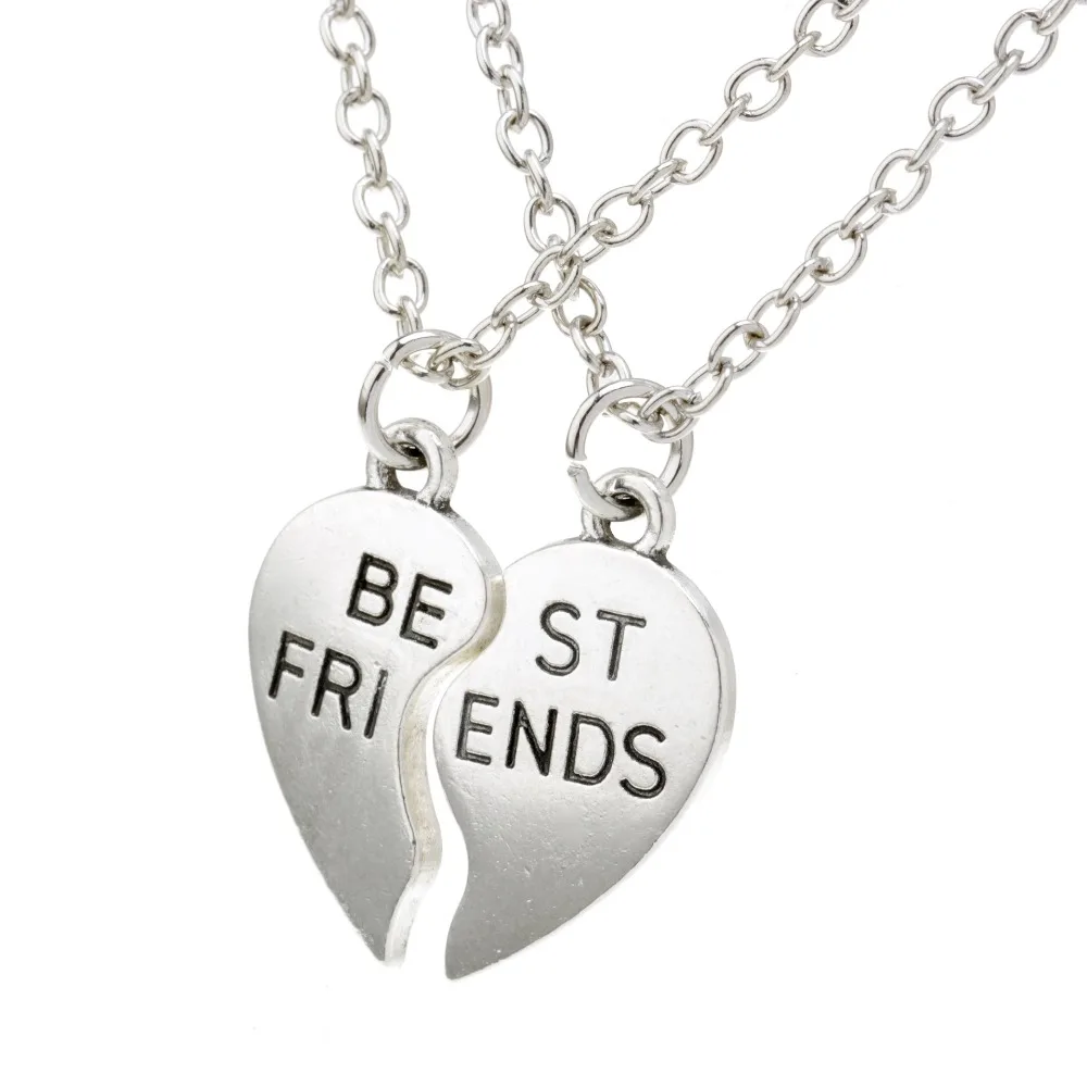 Ожерелье для пары ювелирных изделий с надписью Best Friend 2 шт./компл.|heart pendant necklace|couple