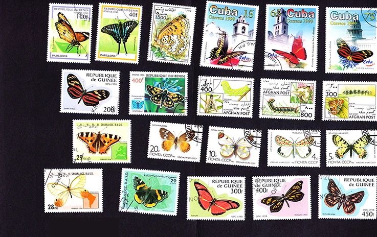 Imemo 50 шт./лот бабочка все отличается от многих стран без повтора неиспользованные