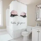 Стильная розовая Золотая занавеска с ресницами и блестками для девушек, Великолепная занавеска с блестками Hello для ванной, домашний декор