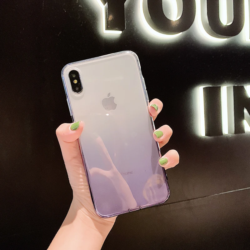 GYPHCA ультра тонкие прозрачные ТПУ чехлы для iPhone X XS Max XR градиентные TUP мягкие