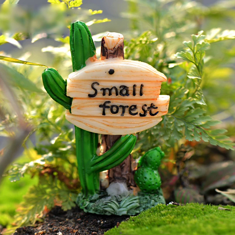 1 шт. кактус дорожный знак Заколки для волос ремесло небольшой лес миниатюрная