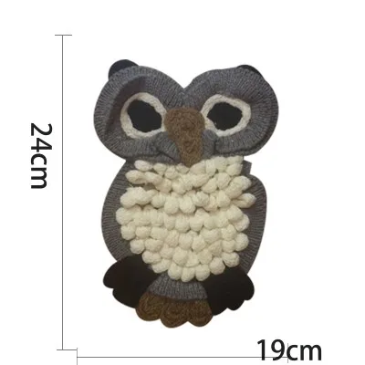 Большая тканевая этикетка закрепленная Ткань Сова патч-ап Одежда наклейки для