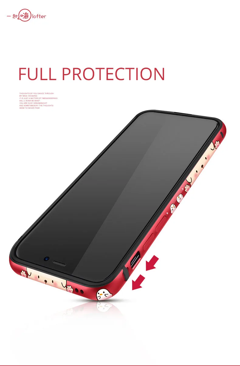 LOFTER алюминиевый бампер для iPhone XR чехол милый мультяшный чехол противоударный чехол для iPhone XS MAX защитный чехол