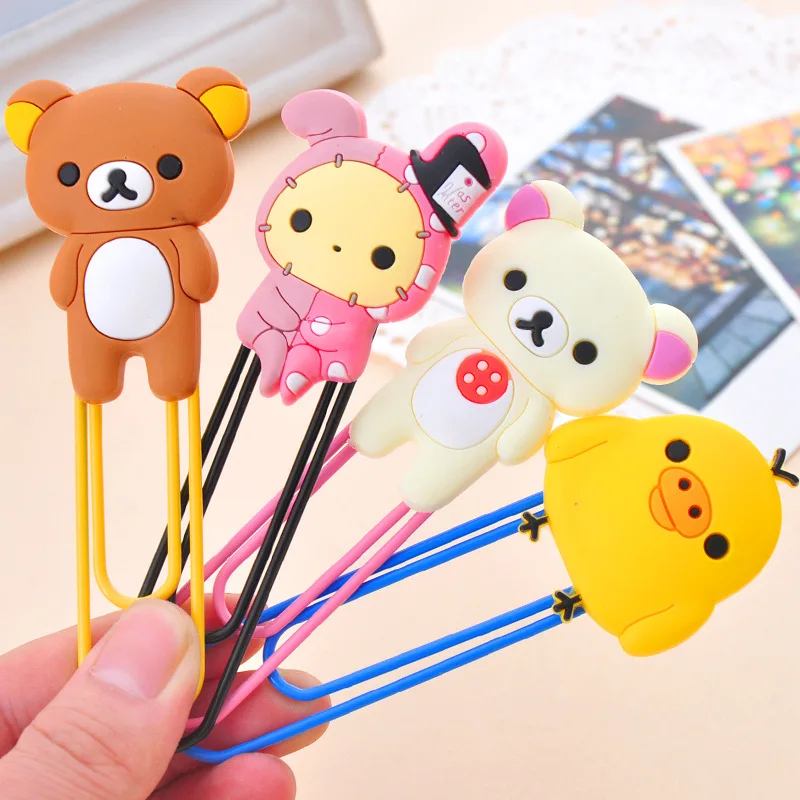 1 шт. милый мультфильм Kawaii Rilakkuma серия зажимы для закладок бумаг визитница