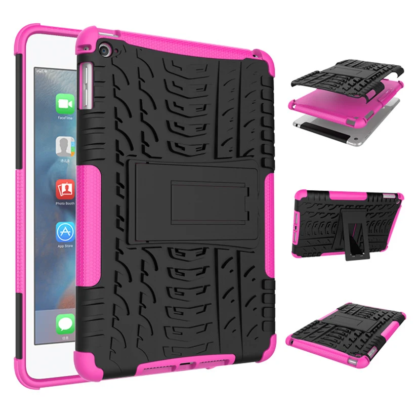 Rose Чехол для iPad Mini 4 чехол для планшета Battlegear PC+ TPU противоударный чехол для iPad Mini 4 Mini 5 Coque Shell - Цвет: Rose
