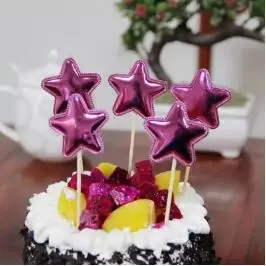 5 шт прекрасный мультфильм блестящие Мышь Star полиуретановый торт Топпер блеск золота корона для капкейков наилучший флаг День рождения украшения поставки - Цвет: Rose Red Star