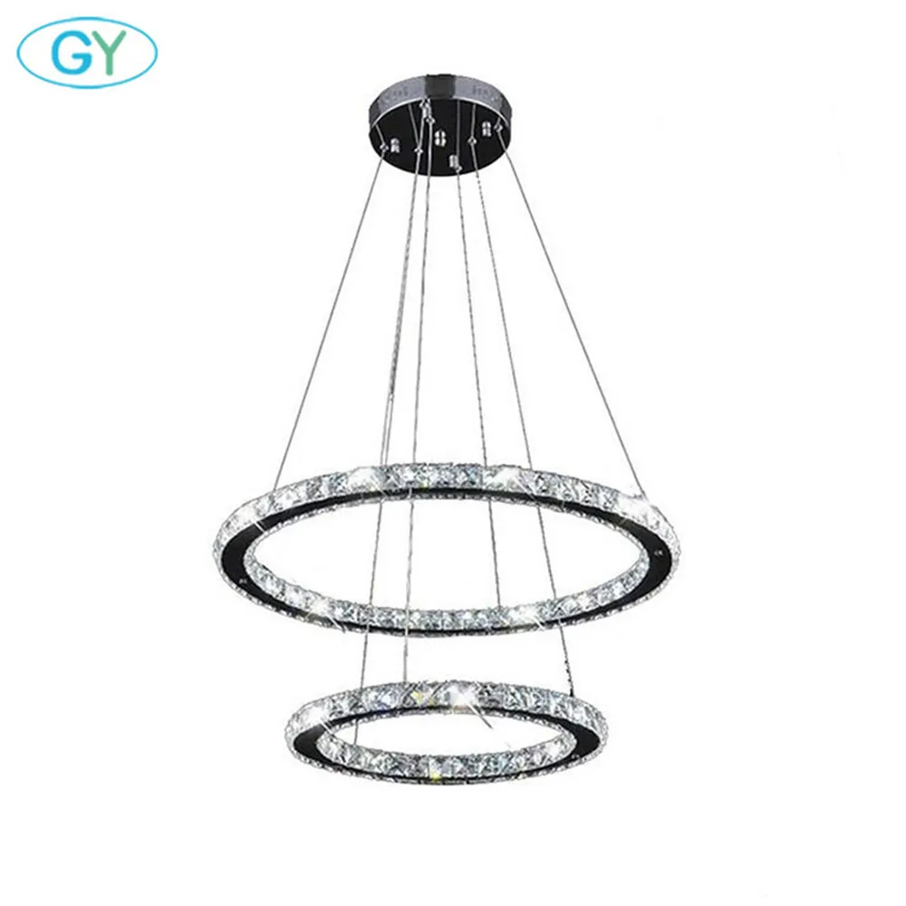 Современная светодиодная хрустальная люстра сделай сам с 2 кольцсветодиодный 26