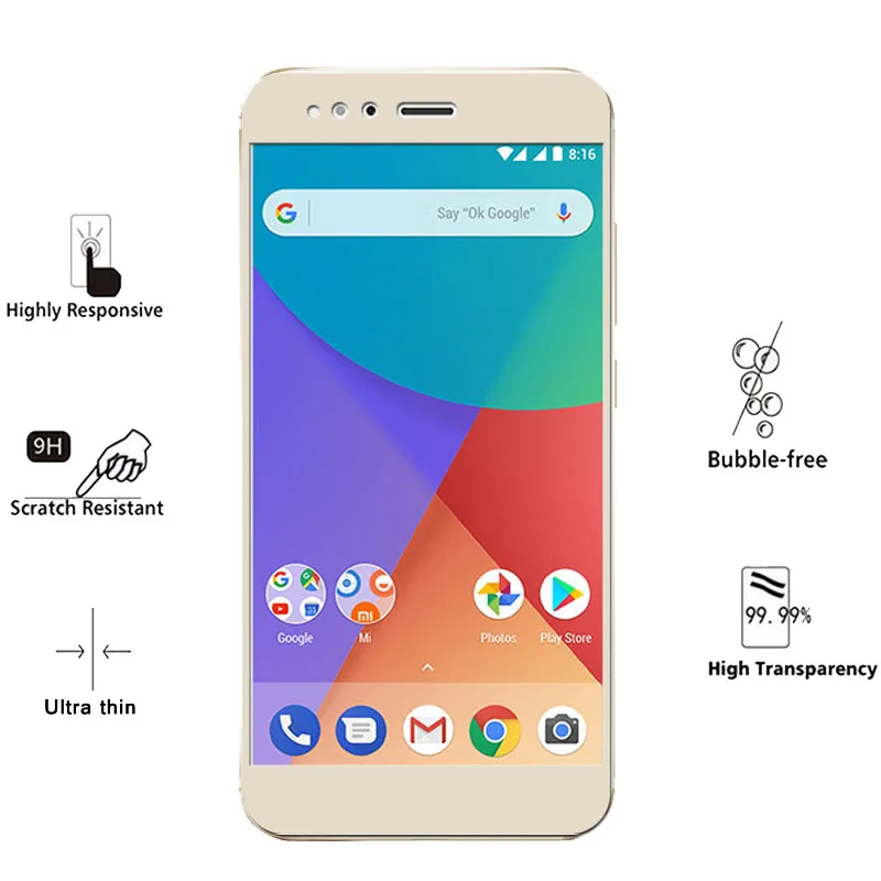 Для Xiaomi Mi a1 стекло закаленное Полное покрытие протектор экрана xiomi mia1
