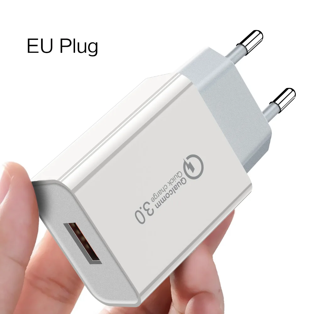 White EU Plug KISSCASE QC 3,0 универсальное USB быстрое зарядное устройство EU US вилка настенное usb зарядное устройство Быстрая Зарядка адаптер для iPhone Xiaomi huawei - Тип штекера: White EU Plug