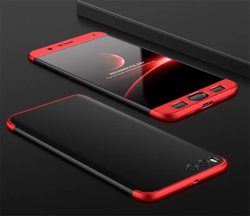 Red and Black Case 3-в-1 ПК жесткий полный чехол 360 на сяоми ми ноут 3 полная защита корпуса анти-шок Жесткая чехол на Xiaomi Mi Note 3 чехол - Цвет: Red and Black Case