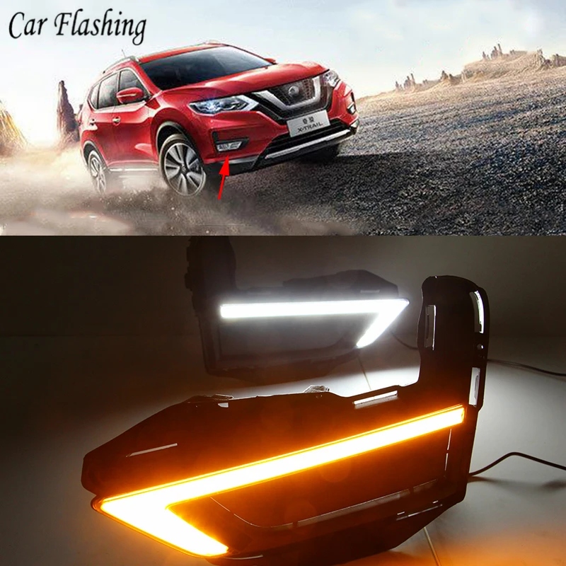 DRL для Nissan X-Trail X trail Rogue 2017 2018 2019 2020 дневные ходовые огни противотуманная фара
