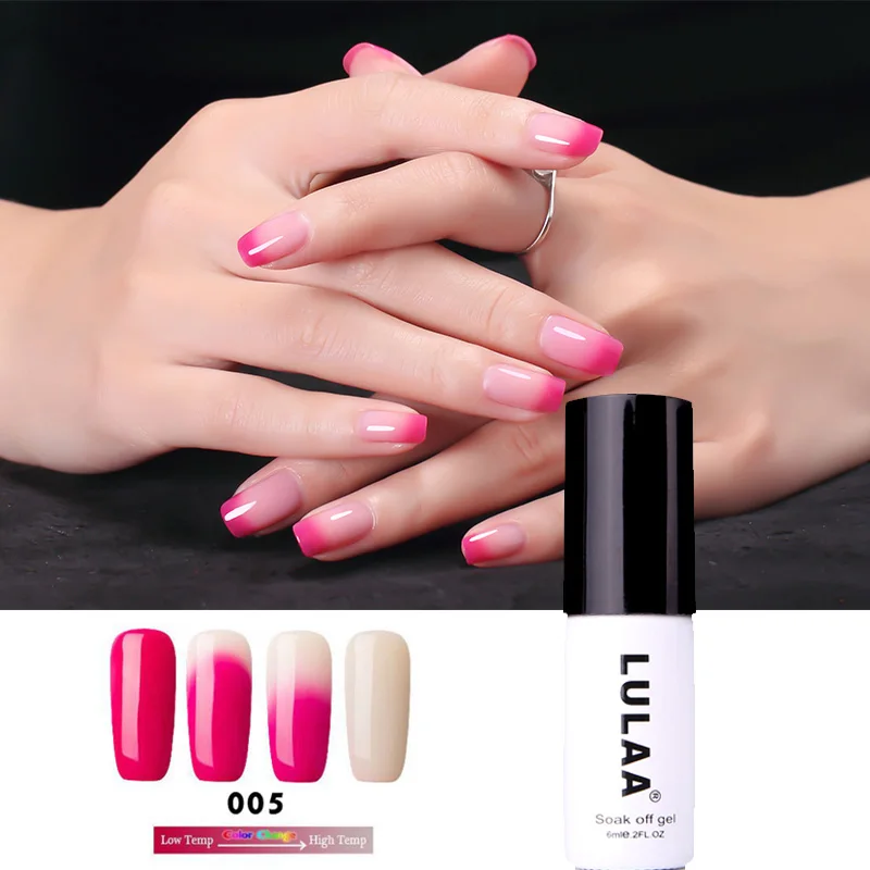 Lulaa 18 Цвета Термальность Температура изменить Цвет ногтей Гель-лак Soak Off УФ-Хамелеон Гель-лак Блестящий лак для ногтей гель лак