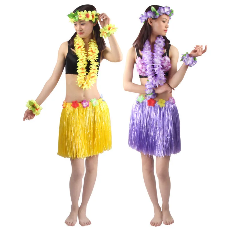 40 см 5 шт./компл. Женская Гавайская Юбка костюм для леди танцевальное платье