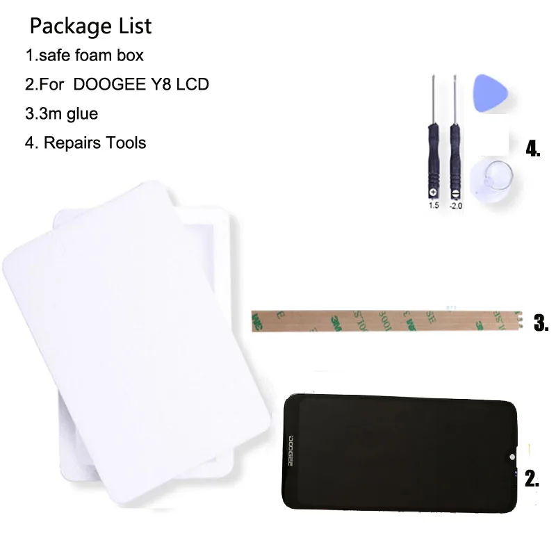 Для оригинального Doogee Y8 ЖК дисплей Дисплей + кодирующий преобразователь
