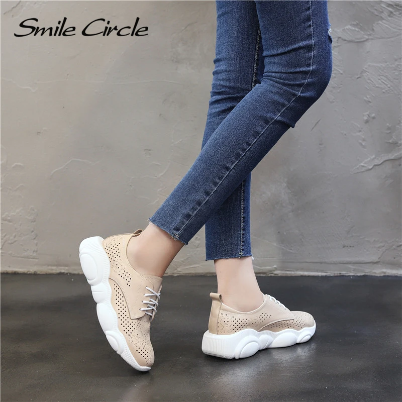Smile Circle/2019 летние кроссовки женская обувь на плоской подошве дышащая из