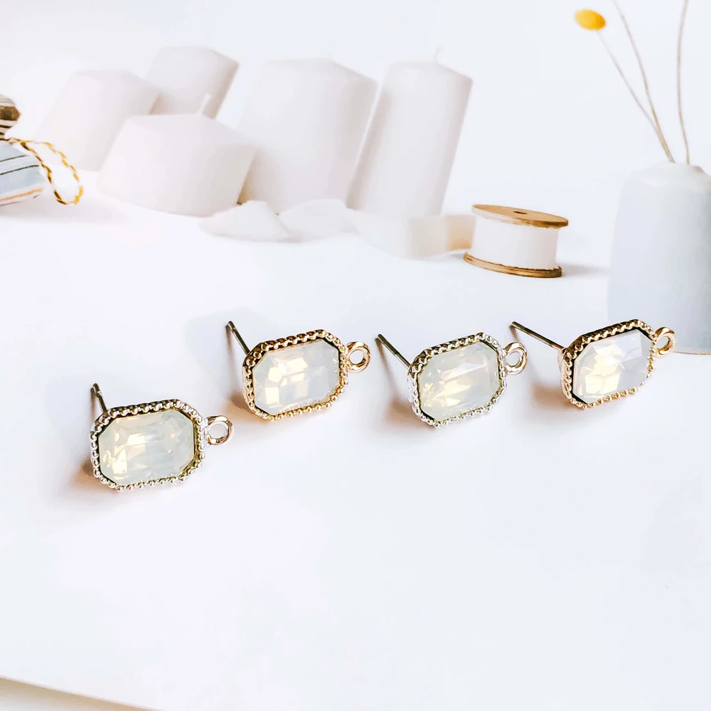 Простые серьги Стразы с покрытием из белого золота гвоздики для женщин и девушек