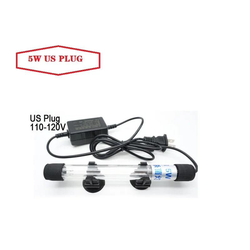 5W US PLUG 5 Вт 7 Вт 9 Вт 11 Вт 13 Вт ультрафиолетовая бактерицидная лампа стерилизатор освещение аквариума аквариум бактерицидный УФ очиститель воды - Wattage: 5W US PLUG