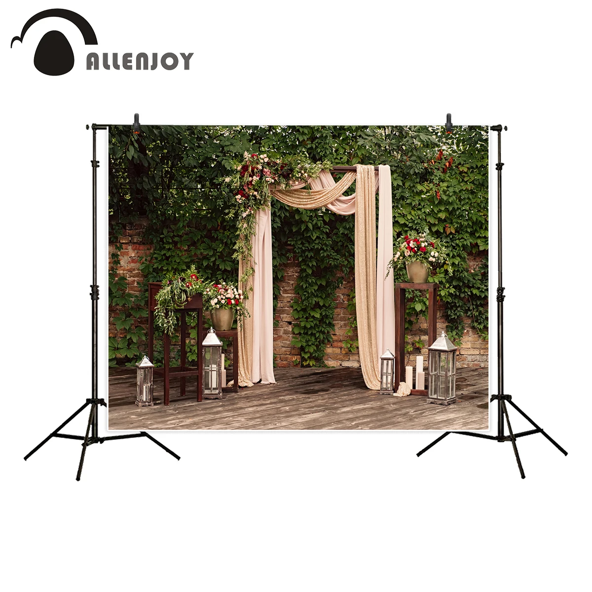 

Фон для фотосъемки Allenjoy, Свадебный декор, тканевый фон с цветами и зеленью, фотостудия, новый дизайн, Фотокамера