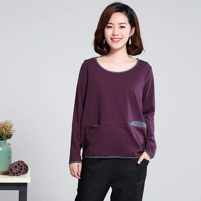 Футбола женская для среднего возраста с длинным рукавом и карманом большие