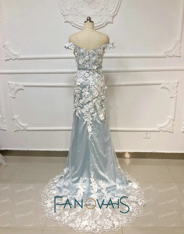 &quotСеро-синие вечерние платья со съемным шлейфом 2019 Vestidos De Fiesta длинные вечернее