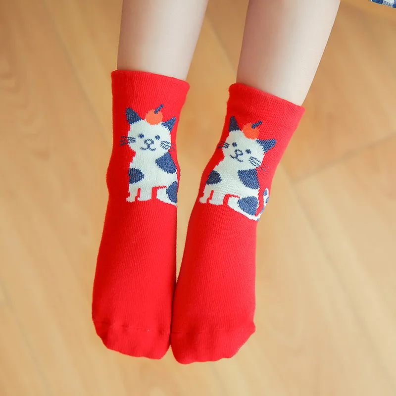 4 пар/лот осенне-зимние детские хлопковые носки милые рождественские Гольфы с