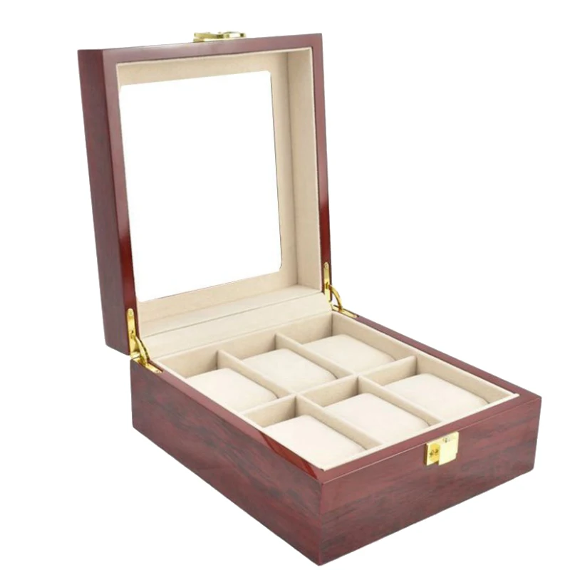 6 Grids Handmade Wood Watch Box Clock Case Time for Holding | Аксессуары для наручных часов