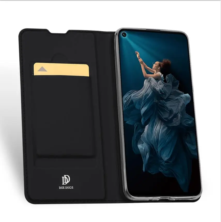 Для huawei Honor 20 Pro Чехол-книжка роскошный из искусственной кожи противоударный чехол-подставка для телефона s для huawei Honor 20 20Pro чехол Coque Fundas - Цвет: Black