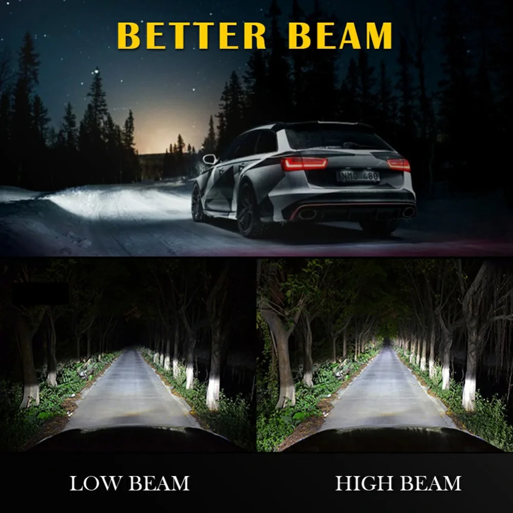 2 шт. H7 H4 HI LO луч светодиодный H11 H8 HB4 H1 H3 HB3 Авто S6 автомобильные лампы для передних