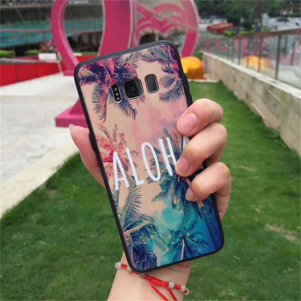 Relief Retro Colorful Pattern Case For Samsung Galaxy S8 S9 A8 J7 Plus Note8 J5P Prime 2016 J3 J5 Pro soft silicone case |