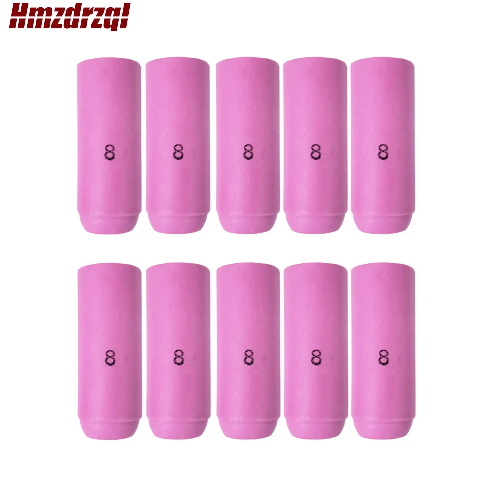 

10 pcs TIG Alumina Ceramic Nozzles Gas Lens Cup TIG Consumables 10N46 8# Fit Welding Torch SR PTA DB WP 17 18 26 Series