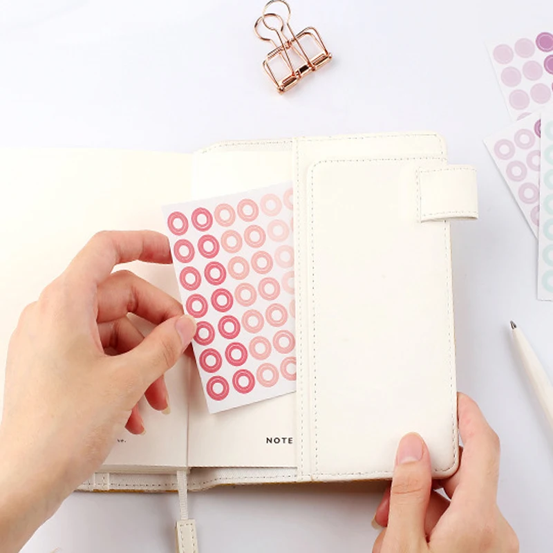 4 листа/набор милые круглые наклейки серии брошюра дневник планировщик