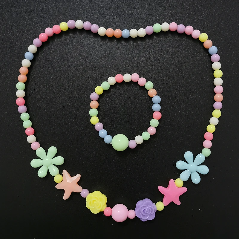 2019 креативные детские ювелирные изделия аксессуары цветное ожерелье девочка
