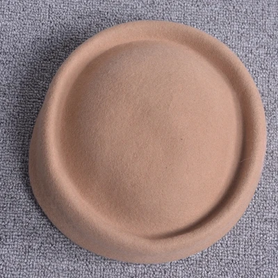 Camel Новые однотонные зимние женские шапки Pillbox, женские шерстяные шапки для свадебной вечеринки, фетровые шляпы B028 - Цвет: Camel