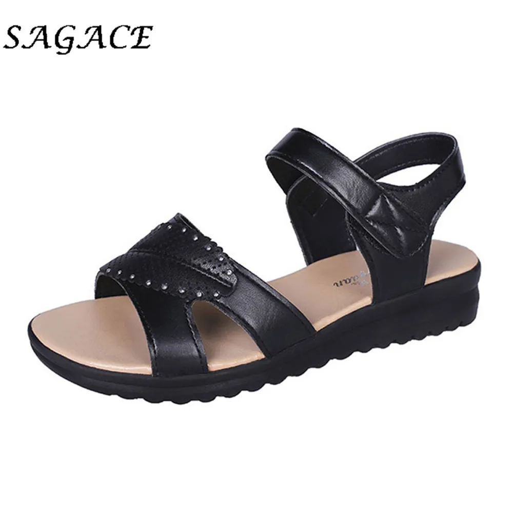 Сандалии SAGACE женские кожаные на танкетке элегантные пляжные босоножки туфли