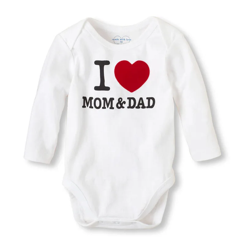 Детский хлопковый комбинезон с принтом I LOVE MOM & DAD|costume for baby|born baby clothesclothes bebe |