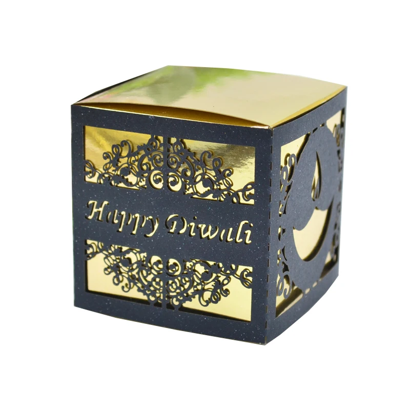

baptism favor box Happy Diwali laser cut wedding box personalized gift box