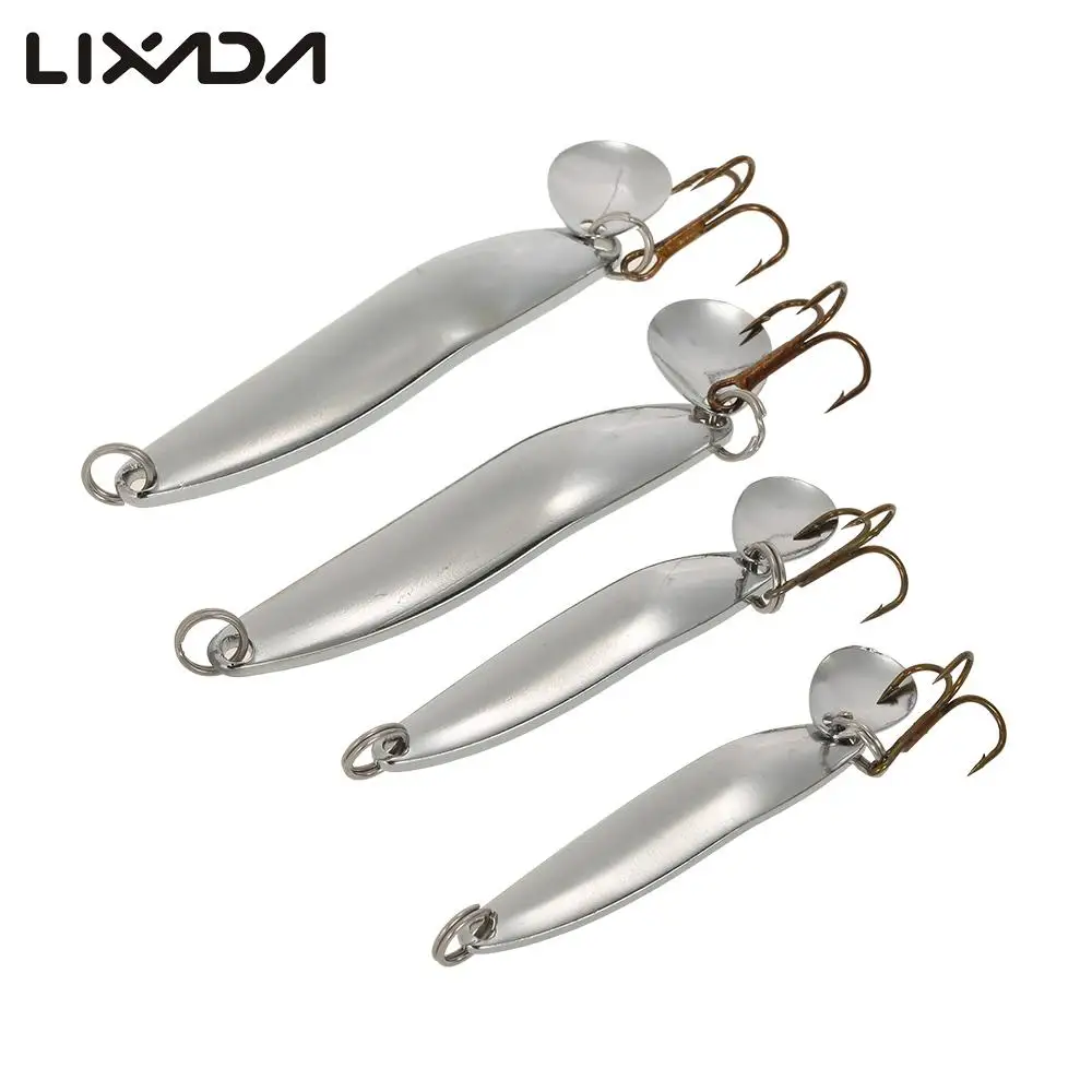 Lixada 4 шт. металлическая блесна в виде ложки рыболовные приманки жесткие с