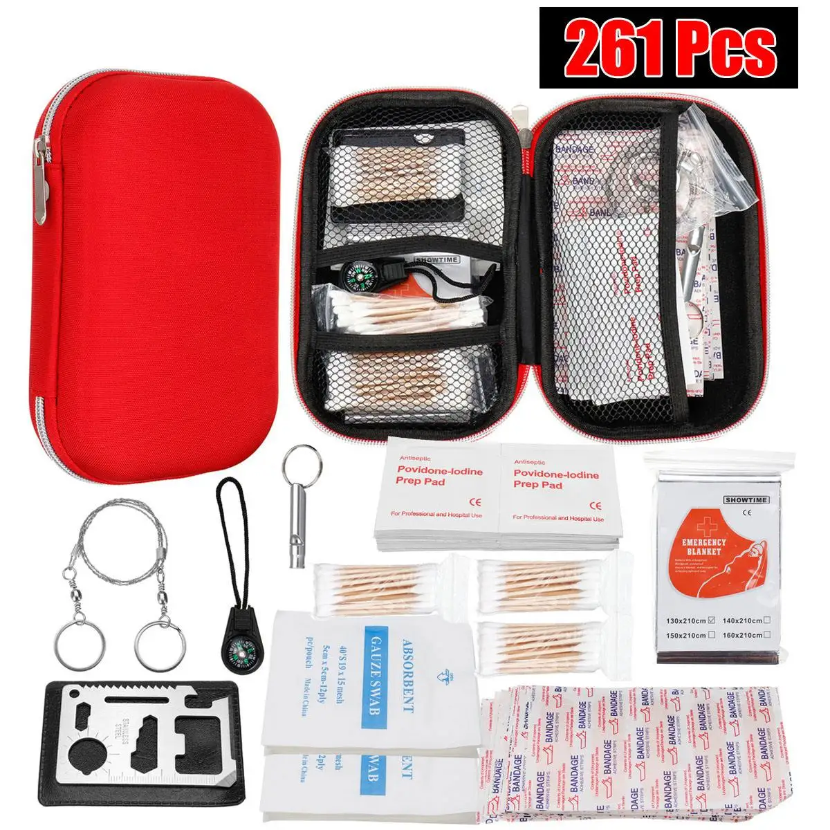 261Pcs 145/261/304 шт. аптечка первой помощи с чехлом UV FLD CPL Кемпинг Пеший Туризм автомобиля Портативный Медицинский Набор для оказания первой медицинской помощи обработки пакет на открытом воздухе Выживание - Цвет: 261Pcs