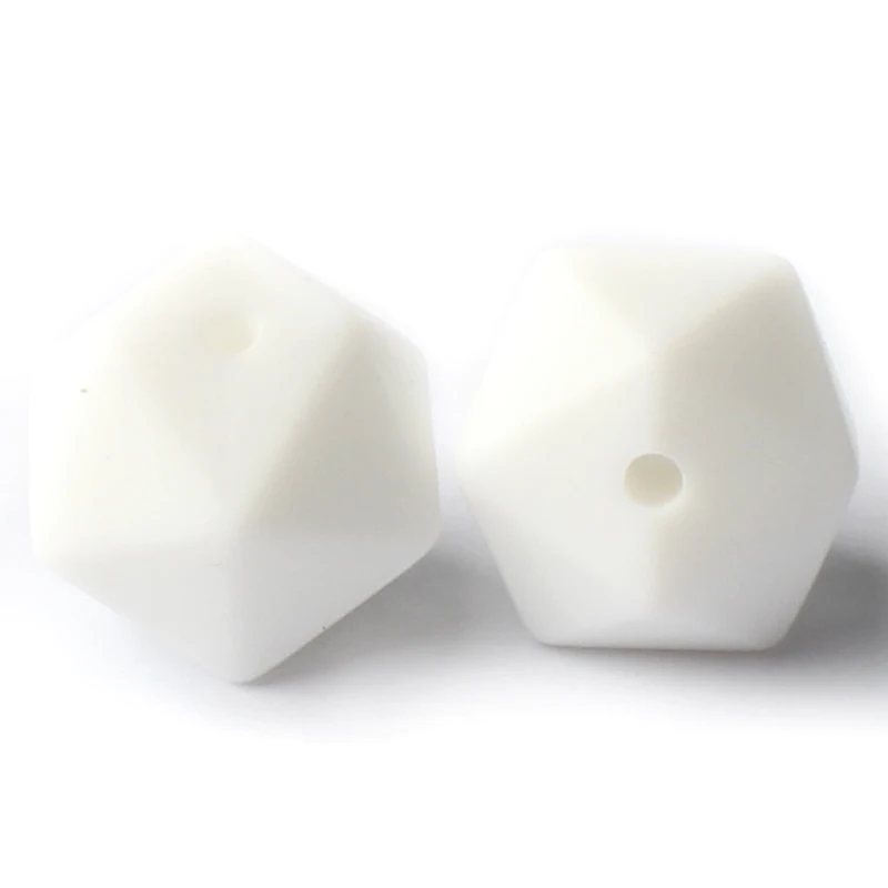01 10 шт. 14 мм Icosahedron Силиконовые Бусины Пищевой класс Детские Прорезыватели для зубов BPA бесплатные Детские трофеи для цепочка для детской соски изготовление - Цвет: 01