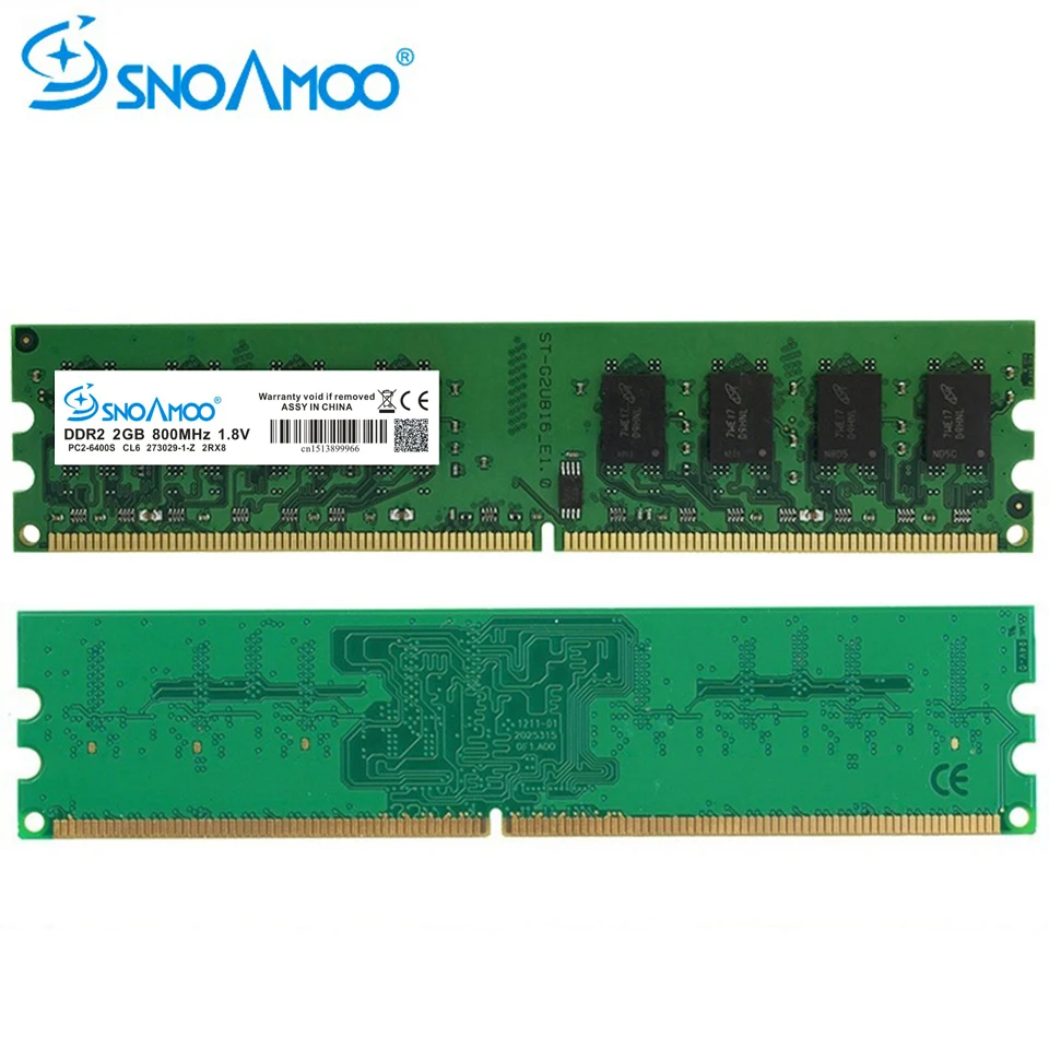 SNOAMOO Настольный ПК DDR2 2 Гб Ram 800MHz 667Mhz PC2-5300U 240Pin 1 8 V память для Intel и AMD полностью