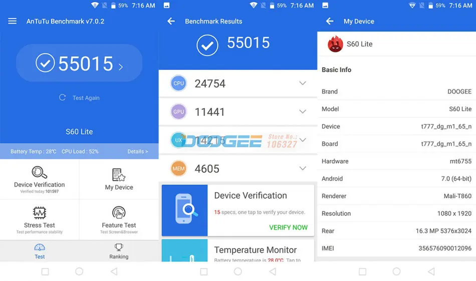 Быстрая DOOGEE S60 LITE IP68 водонепроницаемый пылезащитный беспроводной мобильный телефон 5580 мАч 4 ГБ 32 ГБ NFC Смартфон
